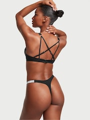 Victoria's Secret Nero Black Thong Shine Strap Swim Bikini Bottom - Image 2 of 3