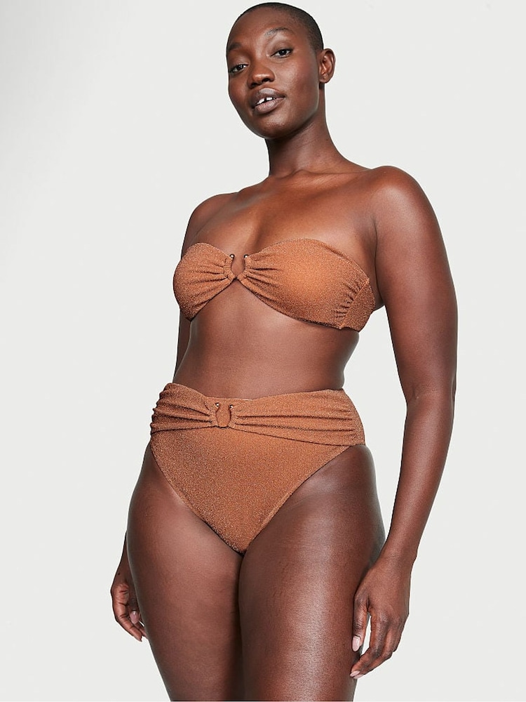 Victoria's Secret Toasted Sugar Brown Strapless Shimmer Swim Bikini Top - Image 1 of 3