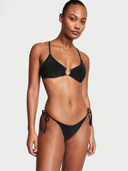 Victoria's Secret Nero Black Cross Over Shimmer Swim Bikini Top - Image 1 of 3