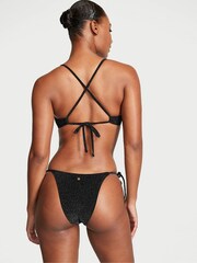 Victoria's Secret Nero Black Cross Over Shimmer Swim Bikini Top - Image 2 of 3
