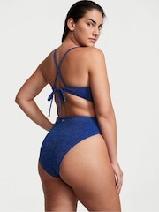 Victoria's Secret Diver Blue Cross Over Shimmer Swim Bikini Top - Image 2 of 3