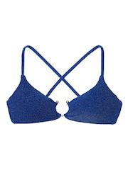 Victoria's Secret Diver Blue Cross Over Shimmer Swim Bikini Top - Image 3 of 3