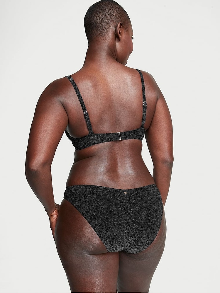 Victoria's Secret Nero Black Push Up Shimmer Swim Bikini Top - Image 2 of 4