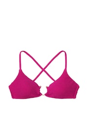 Victoria's Secret Forever Pink Cross Over Shimmer Swim Bikini Top - Image 3 of 4