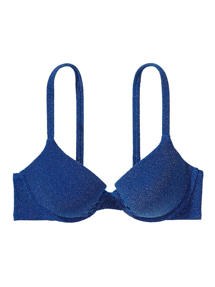 Victoria's Secret Diver Blue Push Up Shimmer Swim Bikini Top - Image 3 of 3 Victoria's Secret Diver Blue Push Up Shimmer Swim Bikini Top - Image 3 of 3