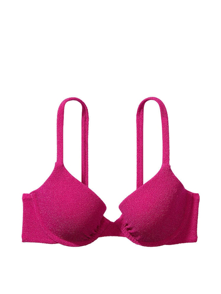 Victoria's Secret Forever Pink Push Up Shimmer Swim Bikini Top - Image 3 of 3
