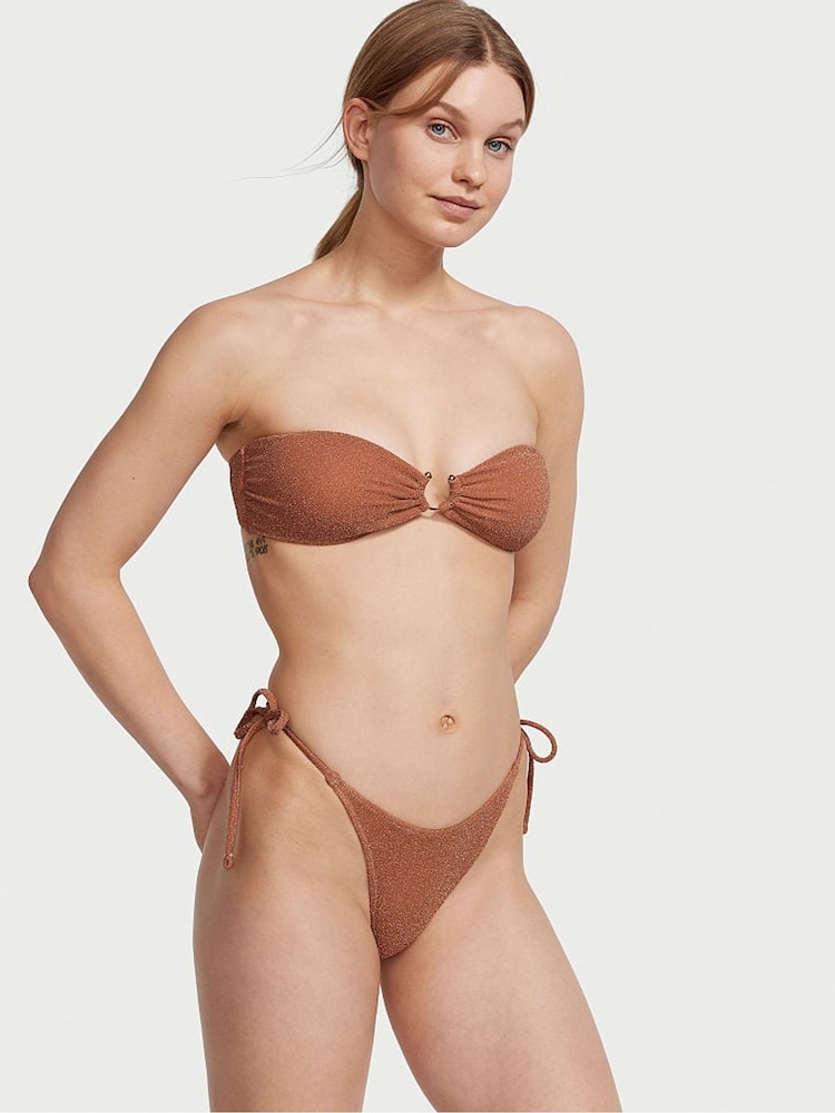 Victoria's Secret Toasted Sugar Brown Brazilian Shimmer Swim Bikini Bottom - Image 1 of 4