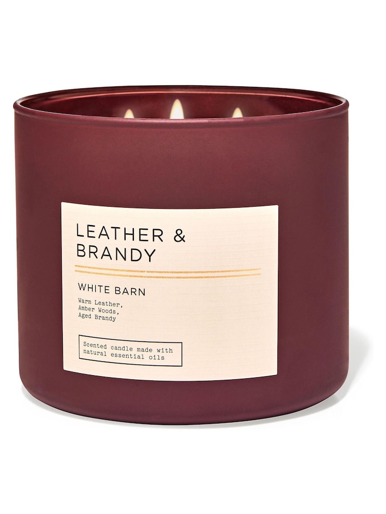 Bath & Body Works Leather and Brandy 3 Wick Candle 14.5 oz / 411 g - Image 1 of 1