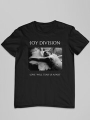 All + Every Black Joy Division Love Will Tear Us Apart Art Men's Music T-Shirt - Image 2 of 3