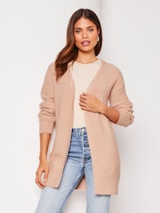 Lipsy Blush Pink Long Sleeve Cable Cardigan - Image 1 of 4