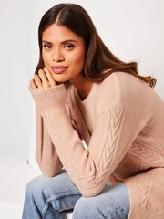 Lipsy Blush Pink Long Sleeve Cable Cardigan - Image 4 of 4
