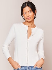 Lipsy Ivory Chiffon Shoulder Cardigan - Image 1 of 4