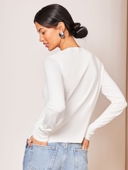 Lipsy Ivory Chiffon Shoulder Cardigan - Image 2 of 4