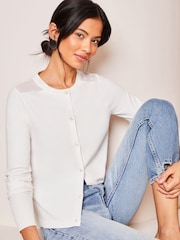 Lipsy Ivory Chiffon Shoulder Cardigan - Image 4 of 4