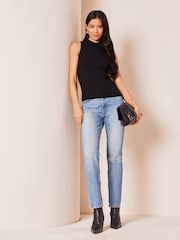Lipsy Black Fitted Knit Chevron Vest - Image 3 of 4