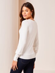 Lipsy Langärmeliger Strickpullover mit Muschelsaum - Bild 2 von 4