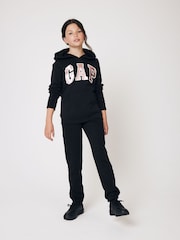 Zwart - Gap logo joggingbroek met fleecevoering (4 - 13 jr) - Image 2 of 5
