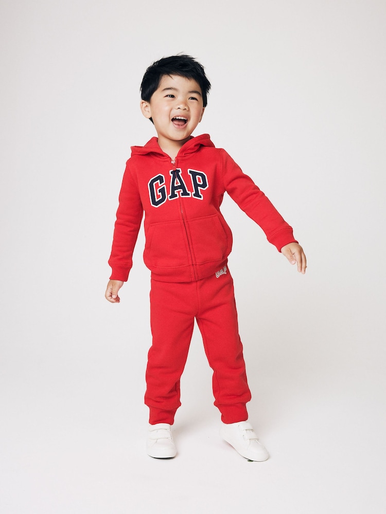 Czerwony - Bluza Gap z kapturem, zapięciem na zamek i logo (noworodek – 5 lat) - Image 3 of 8