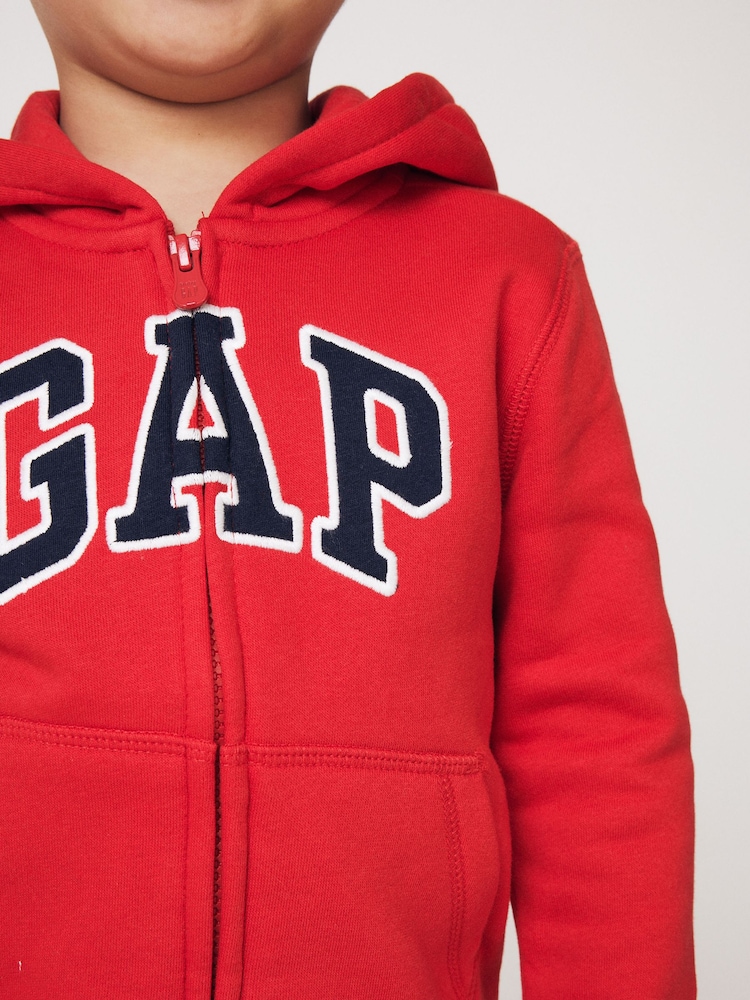 Czerwony - Bluza Gap z kapturem, zapięciem na zamek i logo (noworodek – 5 lat) - Image 5 of 8