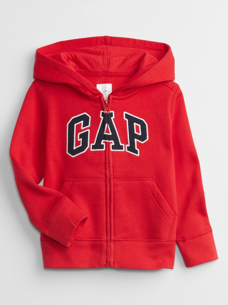 Czerwony - Bluza Gap z kapturem, zapięciem na zamek i logo (noworodek – 5 lat) - Image 7 of 8