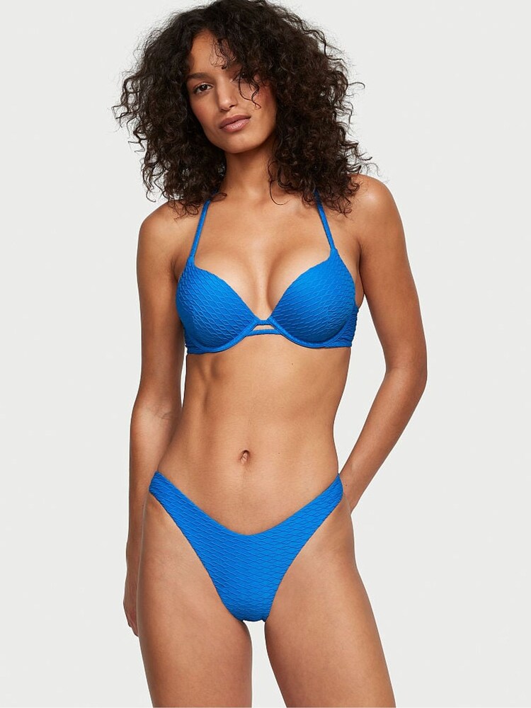 Victoria's Secret Shocking Blue Fishnet Brazilian Swim Bikini Bottom - Image 1 of 3 Victoria's Secret Shocking Blue Fishnet Brazilian Swim Bikini Bottom - Image 1 of 3
