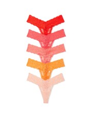 Victoria's Secret Red/Pink/Orange Thong 5 Pack Knickers - Image 1 of 1