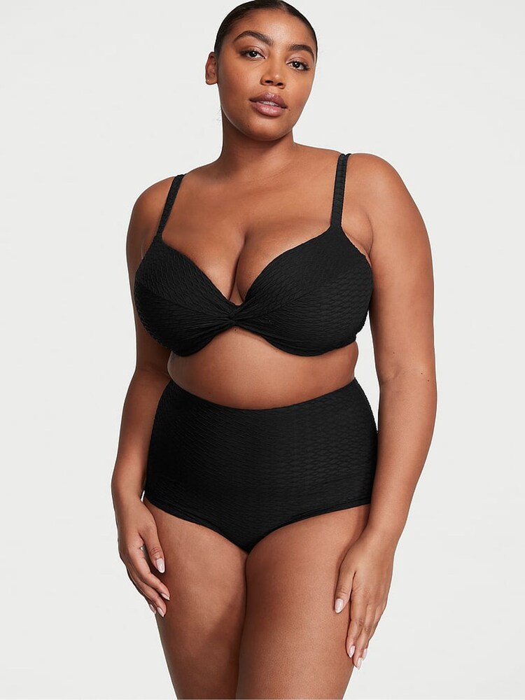 Victoria's Secret Black Fishnet Push Up Swim Bikini Top - Image 1 of 3
