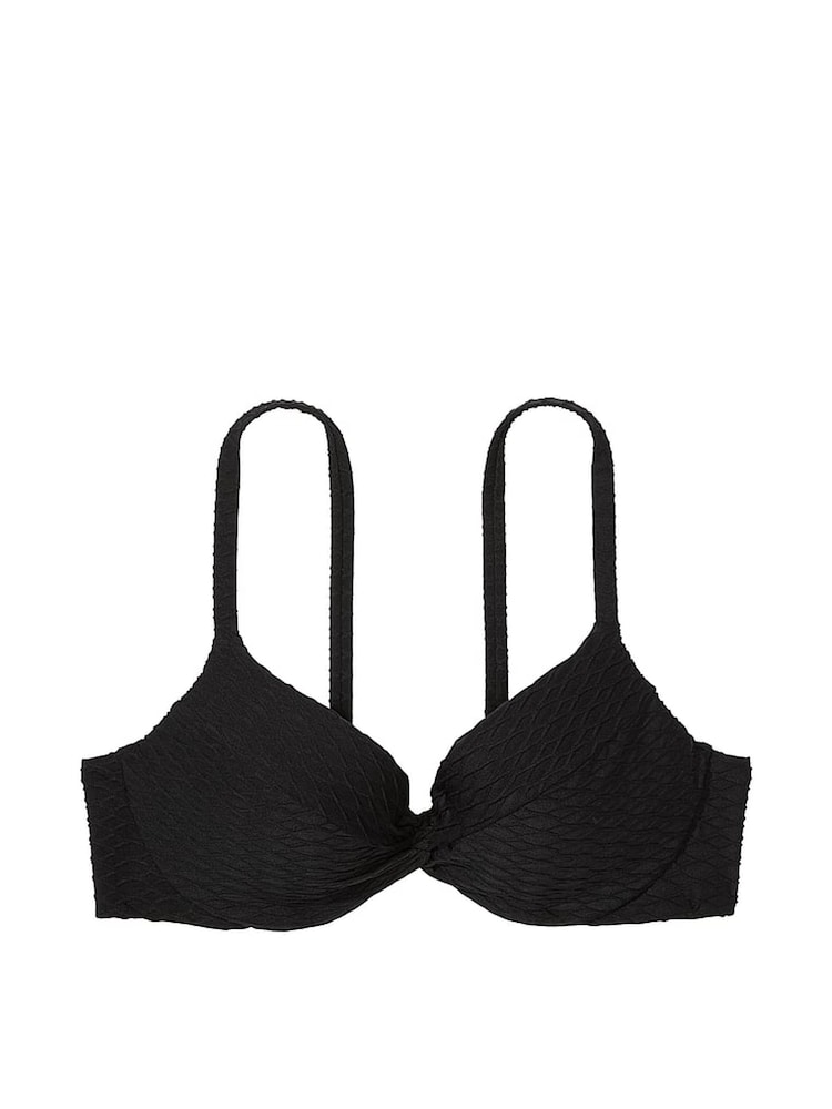 Victoria's Secret Black Fishnet Push Up Swim Bikini Top - Image 3 of 3