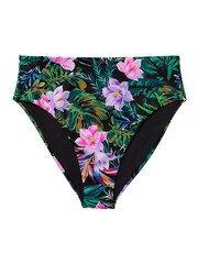 Victoria's Secret Black Palm High Waisted Swim Bikini Bottom - Image 3 of 3