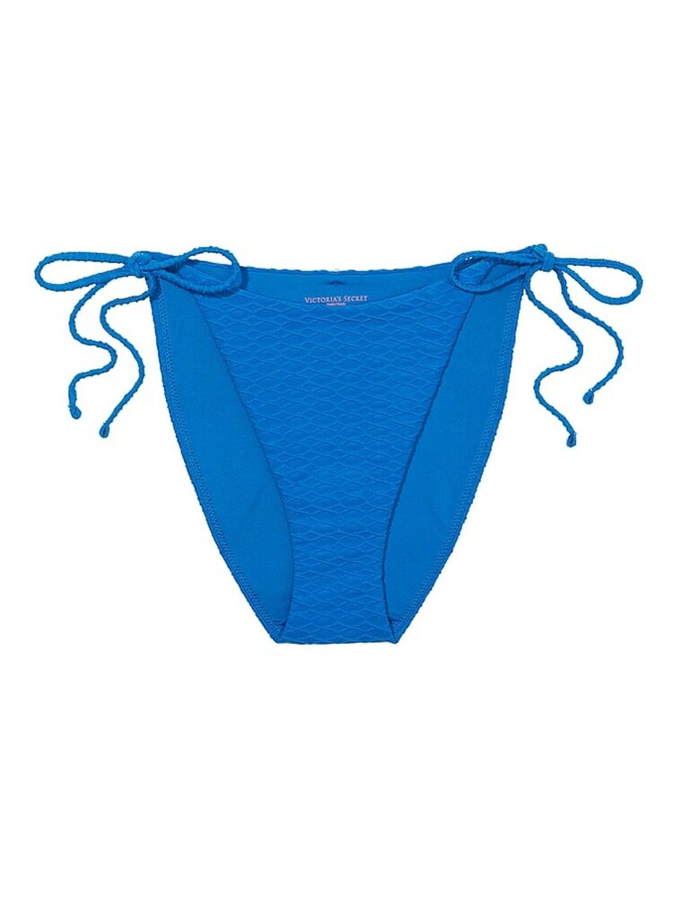 Victoria's Secret Shocking Blue Fishnet Tie Side High Leg Swim Bikini Bottom - Image 3 of 3