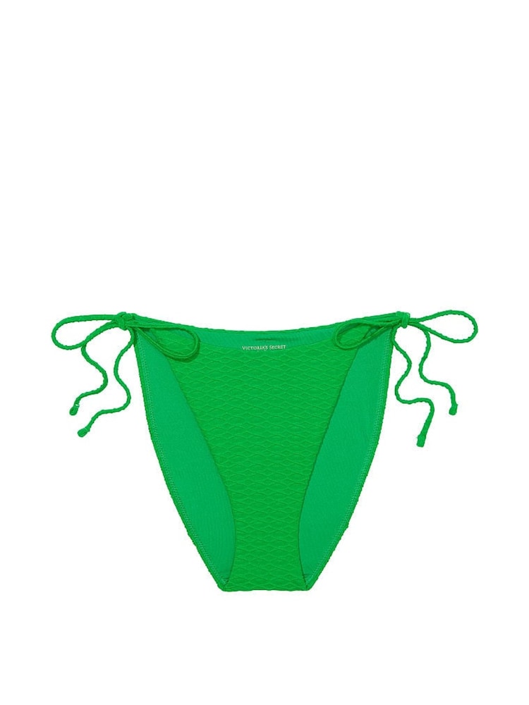 Victoria's Secret Green Fishnet Tie Side High Leg Swim Bikini Bottom - Image 1 of 2 Victoria's Secret Green Fishnet Tie Side High Leg Swim Bikini Bottom - Image 1 of 2