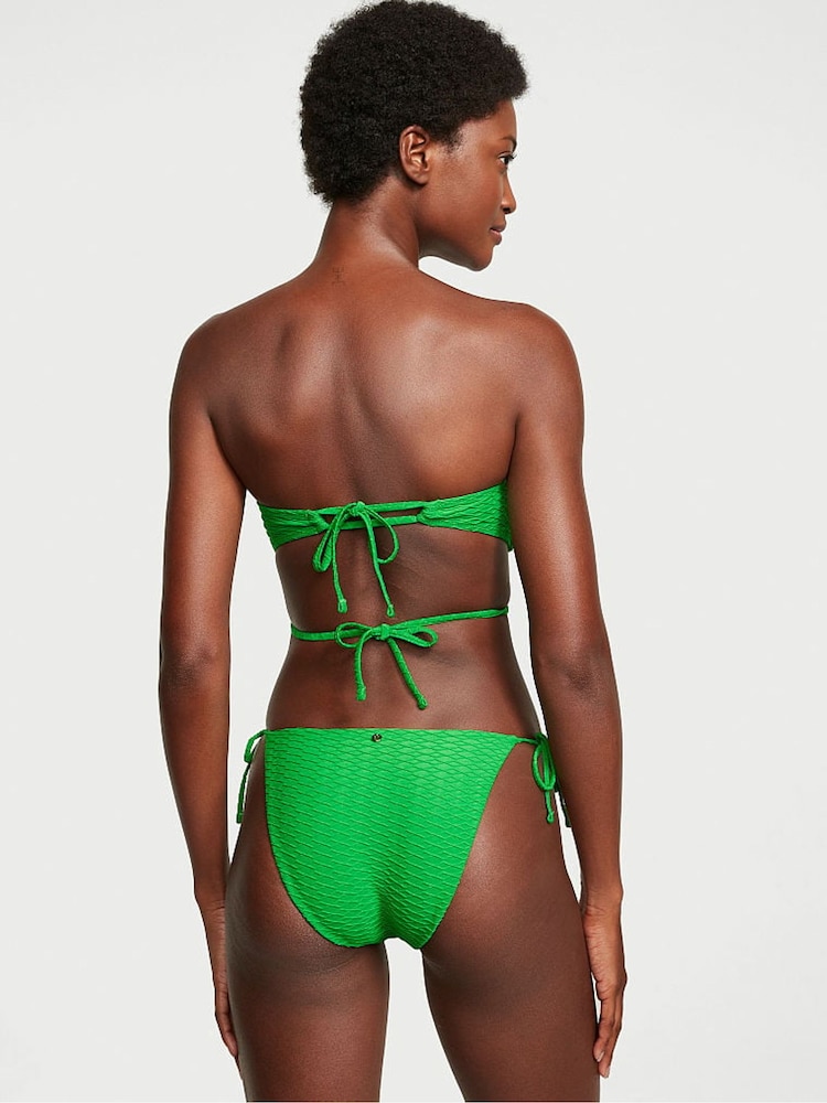 Victoria's Secret Green Fishnet Tie Side High Leg Swim Bikini Bottom - Image 2 of 2
