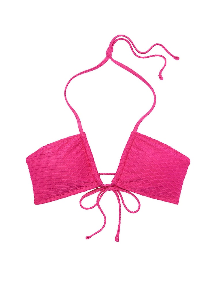 Victoria's Secret Forever Pink Fishnet Cross Over Swim Bikini Top - Image 3 of 3 Victoria's Secret Forever Pink Fishnet Cross Over Swim Bikini Top - Image 3 of 3