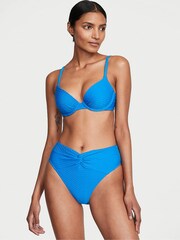 Victoria's Secret Shocking Blue Fishnet Padded Swim Bikini Top - Image 1 of 3