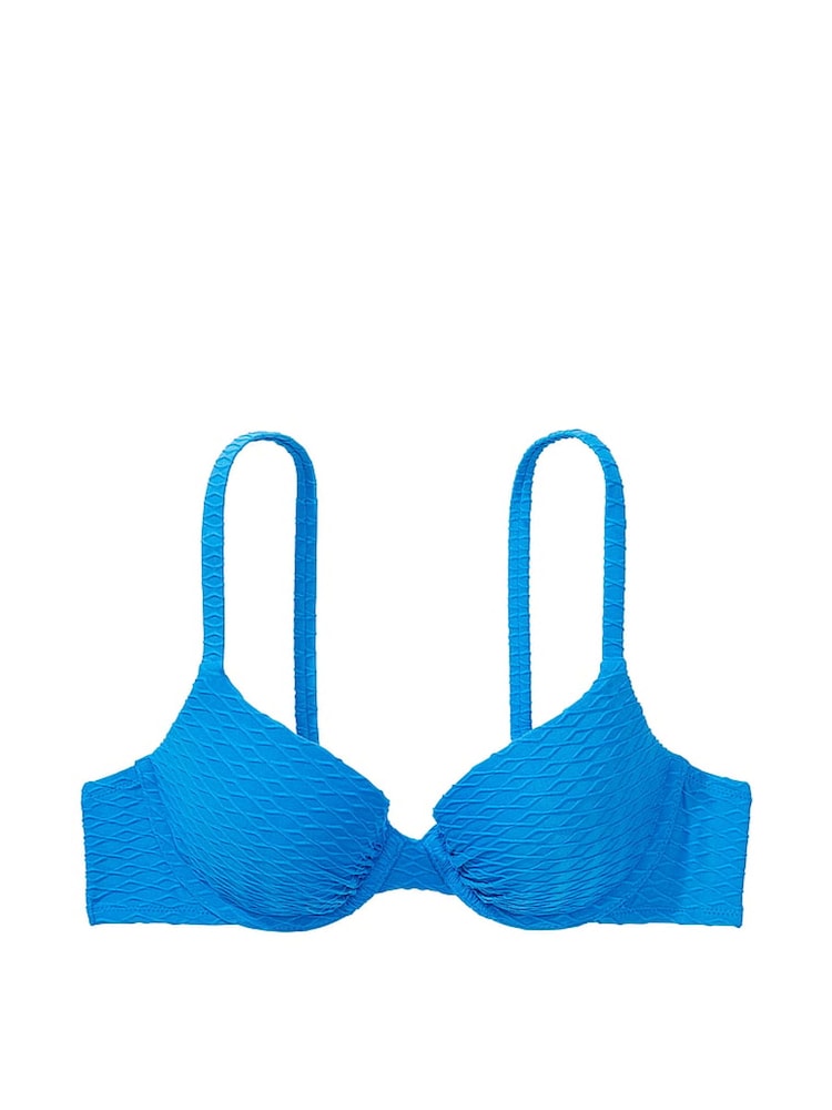 Victoria's Secret Shocking Blue Fishnet Padded Swim Bikini Top - Image 3 of 3