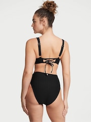 Victoria's Secret Black Fishnet Balcony Swim Bikini Top - Image 2 of 3