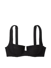 Victoria's Secret Black Fishnet Balcony Swim Bikini Top - Image 3 of 3