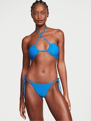 Victoria's Secret Shocking Blue Fishnet Cross Over Swim Bikini Top - Image 1 of 3