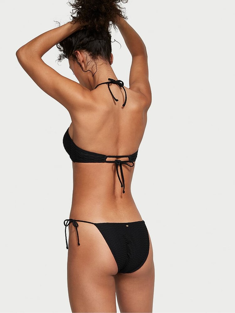 Victoria's Secret Black Fishnet Cross Over Swim Bikini Top - Image 2 of 3