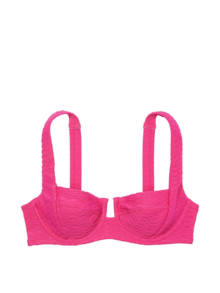 Victoria's Secret Forever Pink Fishnet Balcony Swim Bikini Top - Image 3 of 3