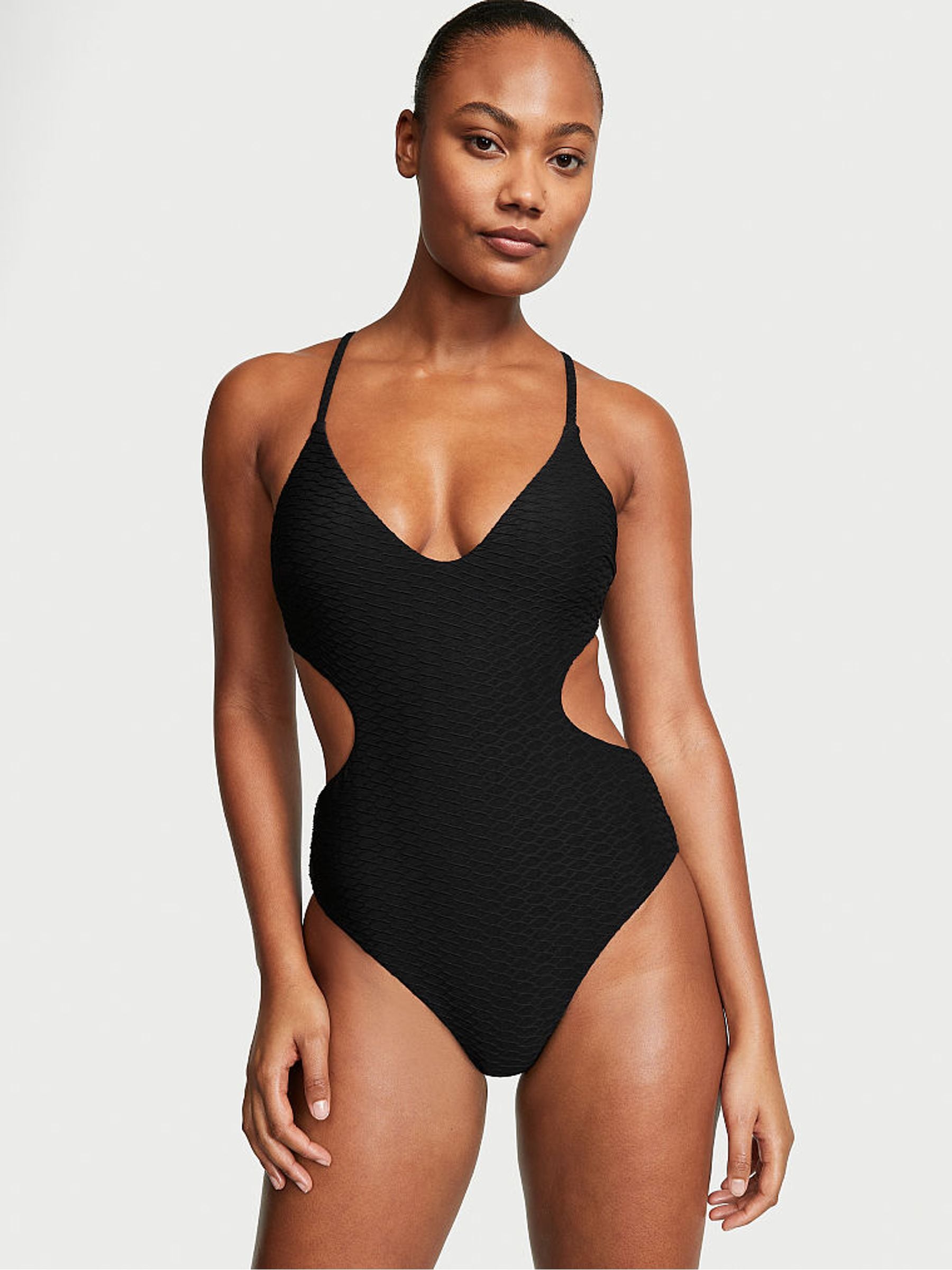 Swimsuit with side cutouts clearance