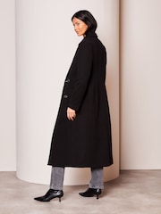 Lipsy Black Double Breasted Fitted City Coat - Image 2 of 4