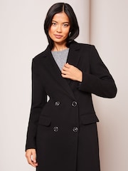 Lipsy Black Double Breasted Fitted City Coat - Image 4 of 4