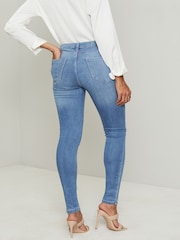 Lipsy Mid Blue Mid Rise Stretch Skinny Jeans - Image 3 of 4