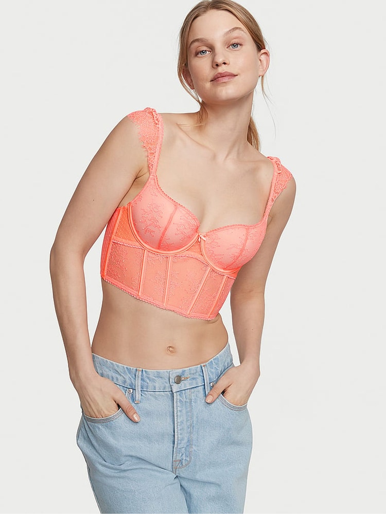 Victoria's Secret Neon Nectar Orange Corset Bra Top - Image 1 of 4