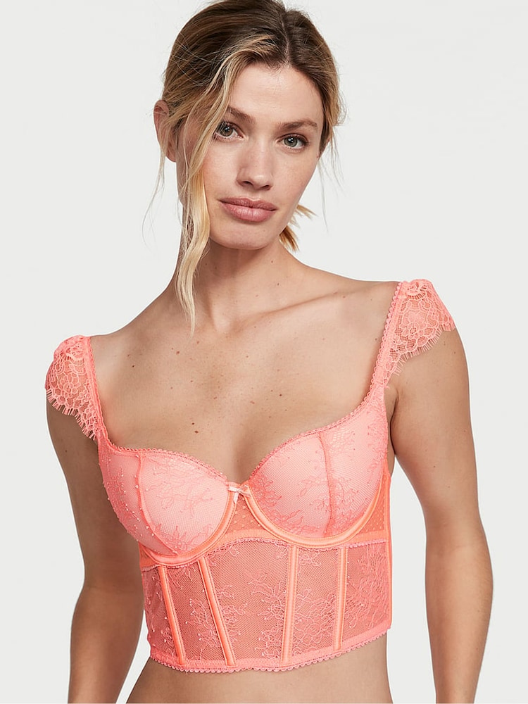 Victoria's Secret Neon Nectar Orange Corset Bra Top - Image 2 of 4