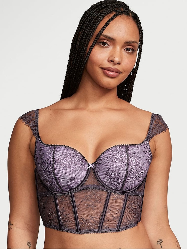 Victoria's Secret Tornado Purple Lace Corset Bra Top - Image 1 of 2 Victoria's Secret Tornado Purple Lace Corset Bra Top - Image 1 of 2