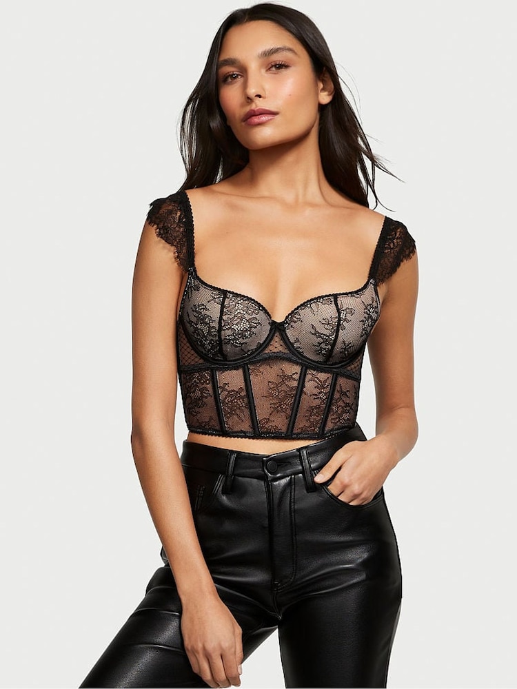 Victoria's Secret Black Lace Corset Bra Top - Image 3 of 3