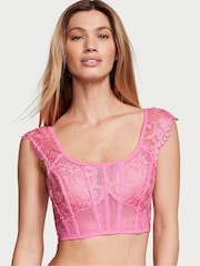 Victoria's Secret Tickled Pink Boho Floral Corset Bra Top - Image 1 of 3