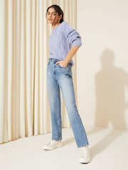 Friends Like These Baby Blue Pointelle Stitch Cosy Knit Jumper - Image 4 of 4
